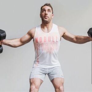 NWT NOBULL Men's Palm Tree Miami Muscle Tank - XXL - Pink
